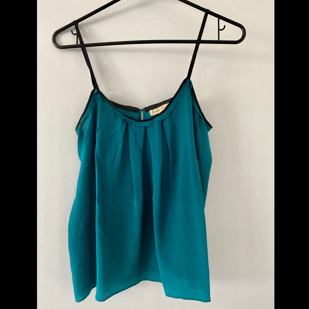 Silence & Noise Turquoise Silk String Tank With B… - image 3
